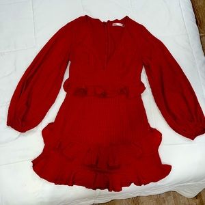 Red long sleeve dress